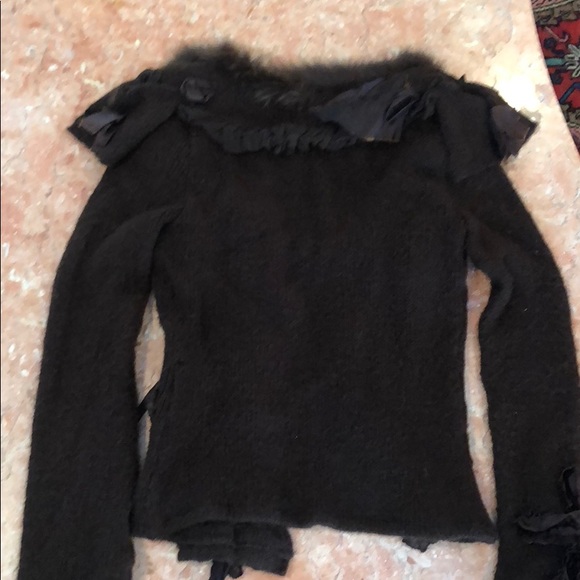 Brown Rabbit Fur Trim HAZEL JACKET SIZE M - Picture 7 of 8